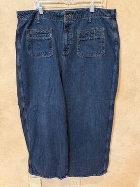 Old Navy women’s plus baggy wide leg high rise Jeans with Front Patch Pockets 18